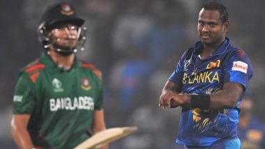 Angelo Mathews' Time Out Celebration After Dismissing Shakib Al Hasan in SL vs BAN CWC 2023 Match Goes Viral, Watch Video