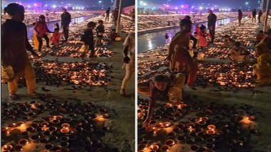 Deepotsav 2023: Akhilesh Yadav Shares Purported Video Showing Flip Side of Lighting 22 Lakh Diyas in Ayodhya on Diwali, Children Seen Taking Out Oil From Earthen Lamps in Clip