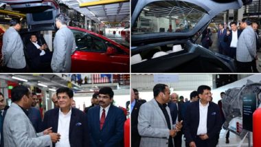 Piyush Goyal Visits Tesla’s Manufacturing Facility in California Says ‘Missed Elon Musk’s Magnetic Presence’