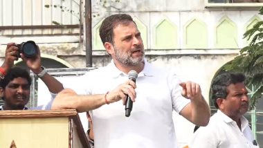 Telangana Assembly Elections 2023: Congress Leader Rahul Gandhi Says PM Narendra Modi Wants KCR To Remain in Power (Watch Video)