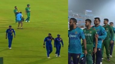 Sri Lankan Players Refuse to Shake Hands with Bangladesh Players Following Angelo Mathews' Timed Out Dismissal in ICC World Cup 2023 Match (Watch Video)