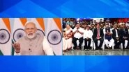 Viksit Bharat Sankalp Yatra: PM Narendra Modi Launches 'Pradhan Mantri Mahila Kisan Drone Kendra' Scheme to Empower Female Farmers with Drone Technology (Watch Video)