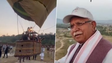 Haryana CM Manohar Lal Inaugurates Hot Balloon Safari Project to Boost Tourism (Watch Video)