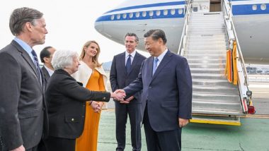 Xi Jinping US Visit: Chinese President Arrives in San Francisco for Talks With Joe Biden (See Pic and Video)