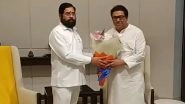 MNS Chief Raj Thackeray Meets Maharashtra CM Eknath Shinde, Discusses Issue of Marathi Signboards and Toll Collection (Watch Video)