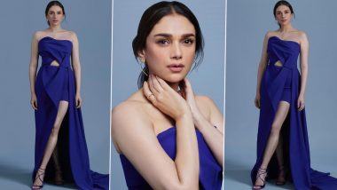 Aditi Rao Hydari Makes Bold Fashion Statement in Striking Blue Dress; Check Out Her Gorg Pics!