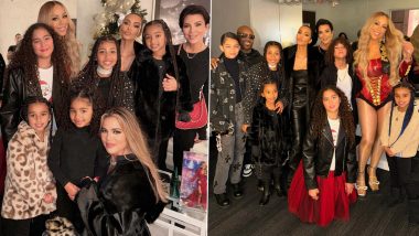 Kim Kardashian Is Christmas Ready! Socialite Poses With Khloe Kardashian, Mariah Carey and Kids in New Pics on Insta