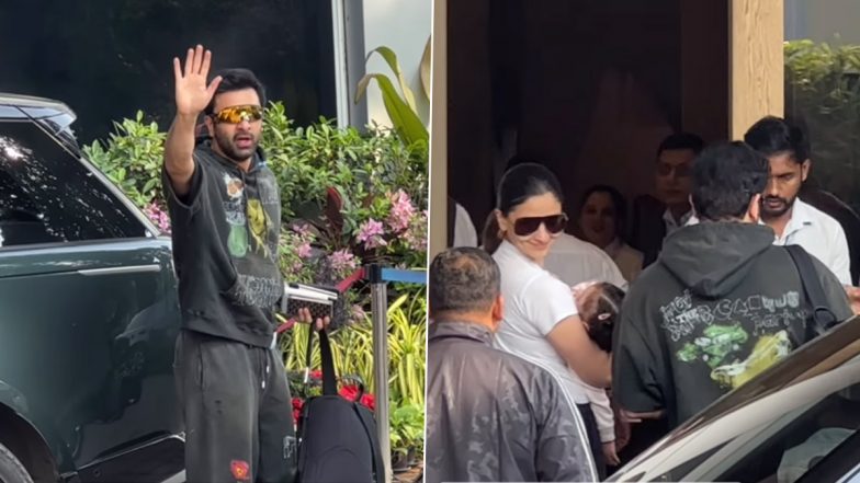 Ranbir Kapoor and Alia Bhatt Fly Out on a Family Holiday With Daughter Raha for New Year Celebration (Watch Video)