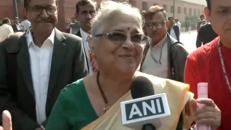 ‘No Words to Describe’: Sudha Murty Visits New Parliament Building in Delhi, Says It’s Art, Culture, Indian History is Beautiful (Watch Video)