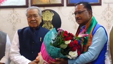 Chhattisgarh CM-Designate Vishnu Deo Sai Meets Governor Biswabhusan Harichandan; Stakes Claim to Form Govt (Watch Video)