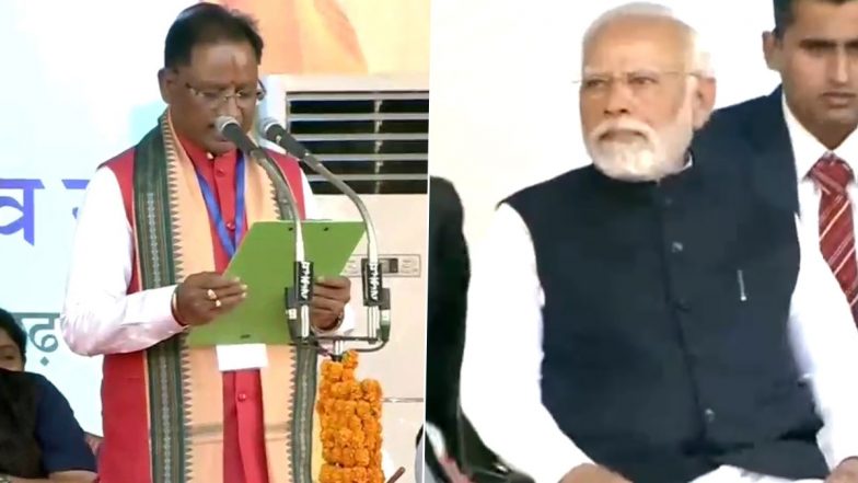 Chhattisgarh Cm Swearing In Ceremony Vishnu Deo Sai Takes Oath As