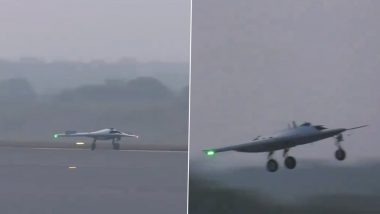 DRDO Carries Out Successful Flight Trial of Autonomous Flying Wing Technology Demonstrator in Karnataka’s Chitradurga (Watch Video)