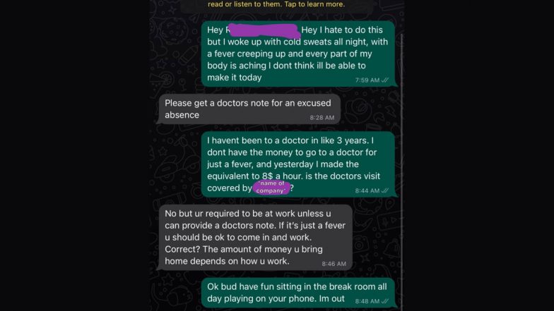 ‘Ok Bud, I’m Out’: Man Spontaneously Resigns After Boss Denies Sick Leave for Fever Without Doctor’s Note, WhatsApp Chat Goes Viral