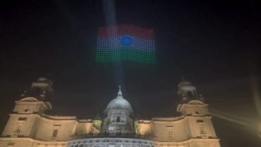 Vijay Diwas 2023: Kolkata’s Victoria Memorial Lights Up With Drone Show (Watch Video)