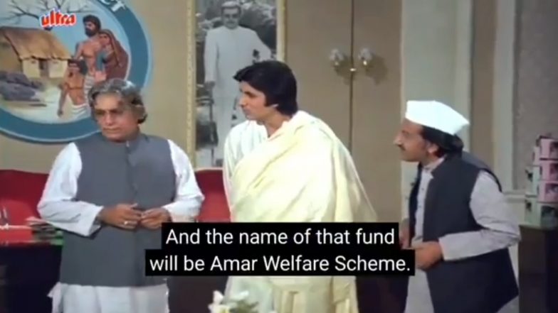 BJP Takes Jibe at Congress’ Crowdfunding Using Scene From 1984 Movie 'Inquilaab' Amid IT Raids on Rajya Sabha MP Dhiraj Sahu (Watch Video)