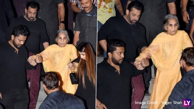 Salman Khan’s Caring Moment With Mother Salma Khan at Brother Sohail’s Birthday (Watch Videos)