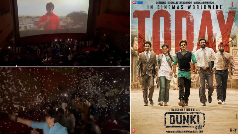 Dunki: Fans Dance to Shah Rukh Khan’s ‘Lutt Putt Gaya’ Song Inside Theatres (Watch Videos)