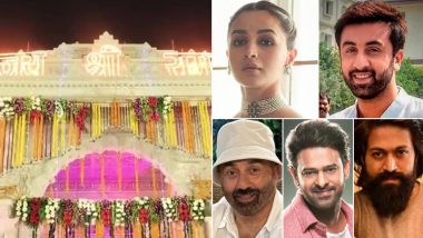 Ranbir Kapoor, Alia Bhatt, Sunny Deol, Prabhas, Yash and Others Invited to Ram Temple Consecration Ceremony in Ayodhya, Uttar Pradesh