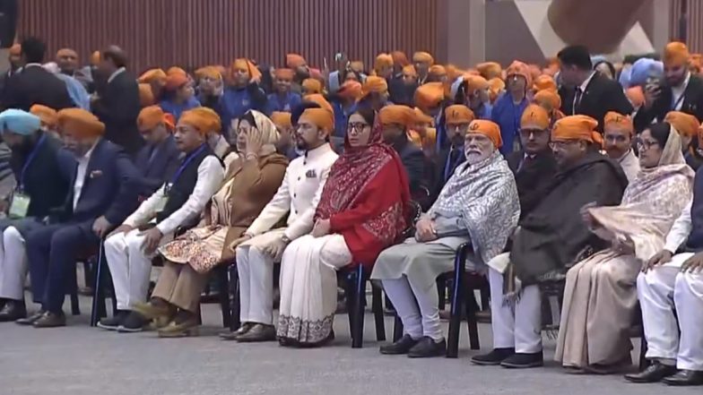 Veer Baal Diwas 2023: PM Narendra Modi Attends Celebration Event at Bharat Mandapam in Delhi (Watch Video)