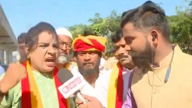 Woman Protesting For Kannada Boards Left Stumped After Reporter Pointed Out Her Tattoo in English, Video Goes Viral