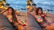 Sonarika Bhadoria Turns Her Vacay Mode On in Beautiful Floral Printed Backless Dress, Chunky Gold Accessories and Curly Waves &ndash; See Pics!