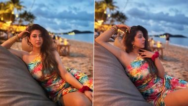 Sonarika Bhadoria Turns Her Vacay Mode On in Beautiful Floral Printed Backless Dress, Chunky Gold Accessories and Curly Waves – See Pics!