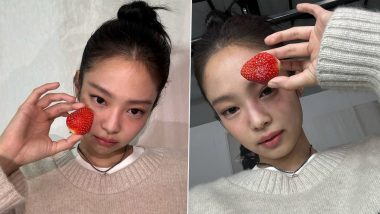 Berry Vibes! BLACKPINK Jennie Lets Her Natural Elegance Shine in Beige Sweater Teamed With White Tee and High Bun – See Pics
