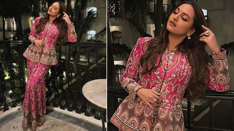 Sonakshi Sinha Radiates Royal Desi Energy in Contemporary Magenta Pink Sharara Ensemble (View Pics)