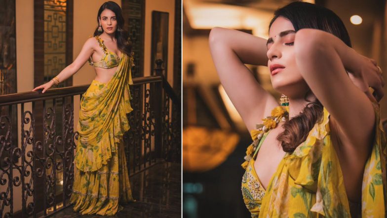 Radhika Madan Turns Up The Heat In Ruffled Yellow Lehenga Paired With Sultry Bustier And Glam