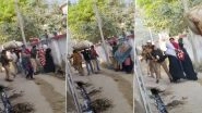 Uttar Pradesh: Police Clash With Locals Over Construction of Religious Shrine in Moradabad, FIR Registered Against 19 Accused (Disturbing Visual Surfaces))