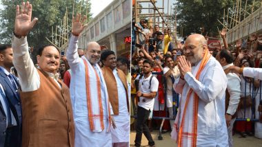 Amit Shah, JP Nadda Offer Prayers at Kalighat Temple During Day-Long Visit in Kolkata (See Pics)