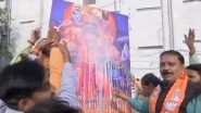 Madhya Pradesh Election 2023 Results: BJP Workers Pour Milk on Shivraj Singh Chouhan&rsquo;s Hanuman Avatar Poster in Bhopal As Party Leads to Victory (Watch Video)