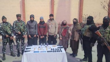 Jammu and Kashmir: Security Forces Apprehend Four Individuals With Substantial Weapons Cache, Investigation Launched (See Pic)