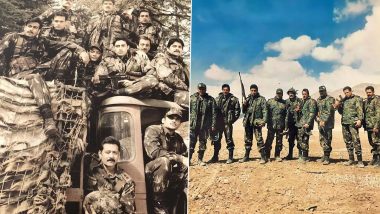 LOC – Kargil Clocks 20 Years: Ajay Devgn and Abhishek Bachchan Share BTS Glimpses of the Film To Celebrate the Occasion (View Pics)