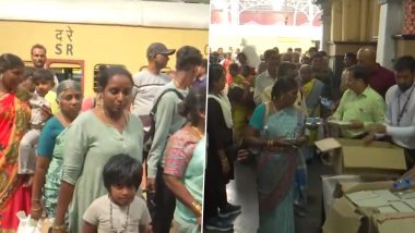 Tami Nadu Floods: Special Train Vanchi Maniyachi Carrying People From Srivaikuntam Stranded Due to Floods Reaches Egmore Station (Watch Video)