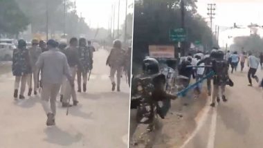 Madhya Pradesh Assembly Election Results 2023: Clash Erupts Between BJP and Congress Workers in Shajapur, Police Uses Lathi Charge to Disperse Crowd (Watch Video)