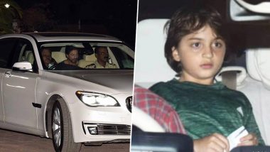 Shah Rukh Khan Attends Rani Mukerji’s Daughter Adira’s Birthday Bash With Younger Son AbRam (View Pic)