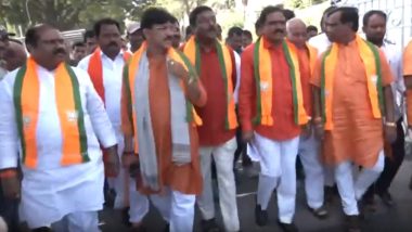 Akbaruddin Owaisi Appointed As Pro-Tem Speaker: Telangana BJP MLAs Arrive at Raj Bhawan to Meet Governor to Condemn AIMIM MLA's Appointment (Watch Video)