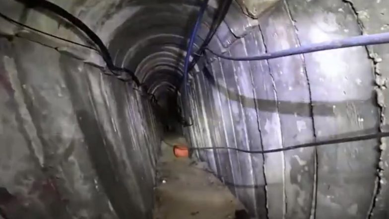 Israel-Palestine War: Underground Tunnel Network Used by Hamas Passed Beneath a School and Hospital (Watch Video)
