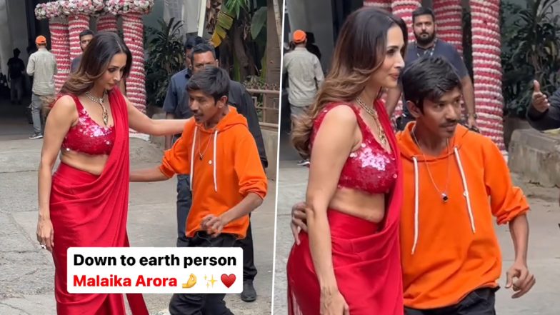 Malaika Arora Maintains Composure As Specially-Abled Fan Touches Her Waist; Actress’ Bodyguard Removes His Hand (Watch Video)