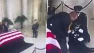 US: Honor Guard Collapses as Justice Sandra Day O&rsquo;Connor Lies in Repose at Supreme Court, Security Personnel Rush to Rescue (Watch Video)