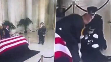 US: Honor Guard Collapses as Justice Sandra Day O’Connor Lies in Repose at Supreme Court, Security Personnel Rush to Rescue (Watch Video)