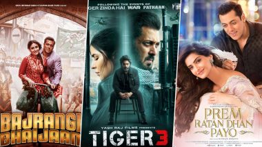 Salman Khan Birthday Special: Bajrangi Bhaijaan, Tiger 3, Prem Ratan Dhan Payo – Superstar's Top 5 Box Office Grossers of All-Time!