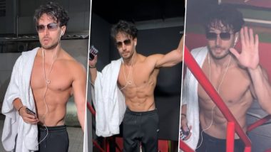 Tiger Shroff Goes SHIRTLESS, Reveals His Well Toned Physique As He Steps Out in the City (Watch Video)