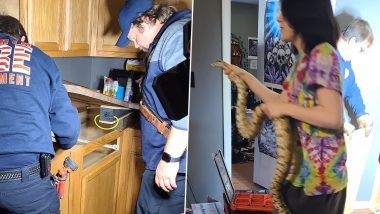 US: Fire Department Rescues 6-Foot-Long Pet Snake ‘Nagini’ Stuck in Kitchen Cabinet Panel for 12 Hours in Illinois, Pics Surface