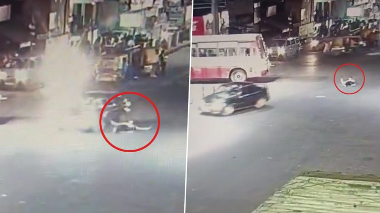 UP Hit and Run Video: Car Coming From Wrong Side Mows Down Traffic Cop in Lucknow, Arrested