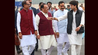 Madhya Pradesh Assembly Election 2023: BJP President JP Nadda Visits Gwalior Ahead of Counting of Votes