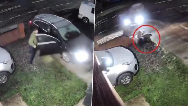 UK Car Theft: Robber Brutally Rams Car Owner Into Wall Before Driving Away His SUV in Doncaster, Terrifying Video Surfaces