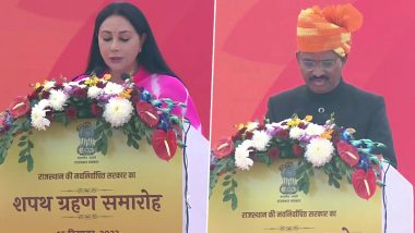 Prem Chand Bairwa and Diya Kumari Take Oath As Deputy Chief Ministers of Rajasthan (See Pics and Videos)