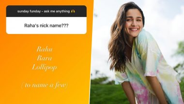 Alia Bhatt Reveals Cute Nickname for Daughter Raha